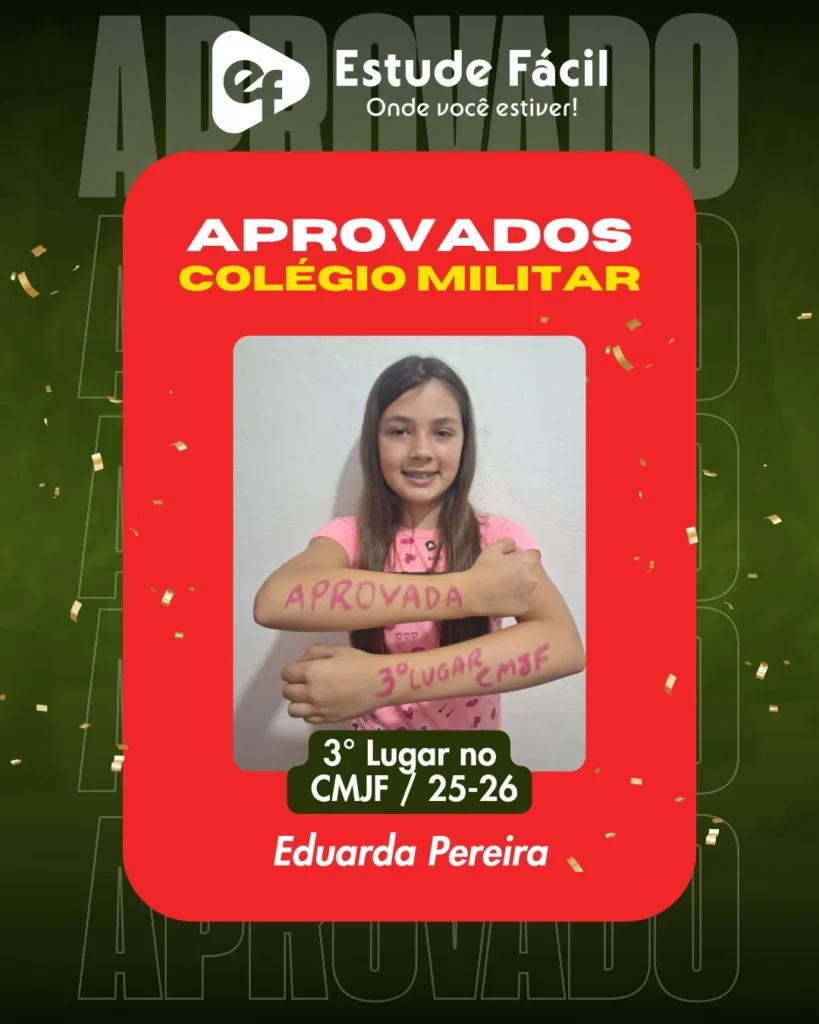 Cartaz de aprovado: Eduarda Pereira
