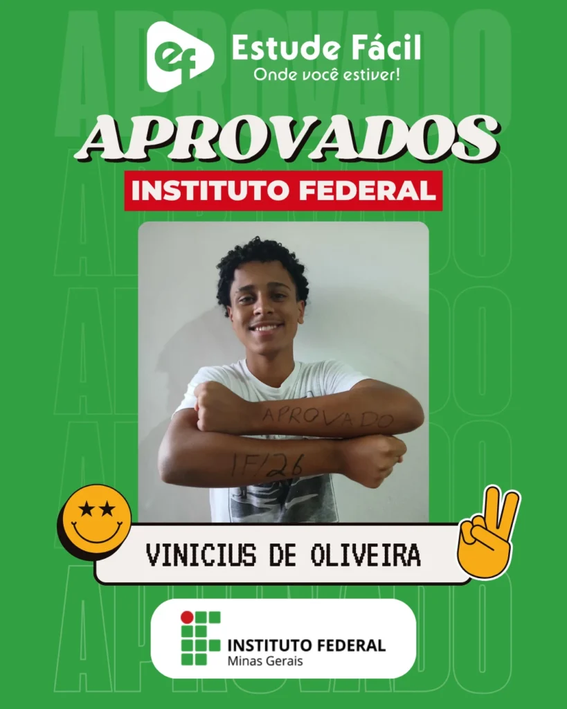 Cartaz de aprovado: Vinicius de Oliveira